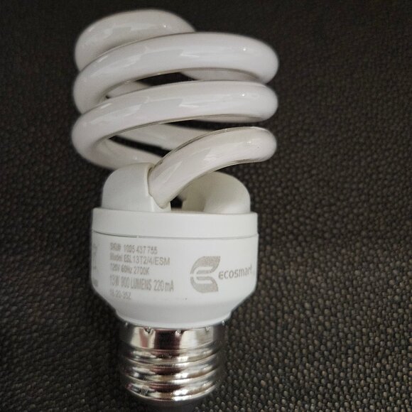 SET OF 4 ECOSMART 13 WATT 2700K & 900 LUMENS SPIRAL COMPACT FLUORESCENT LT BULBS - Picture 3 of 8